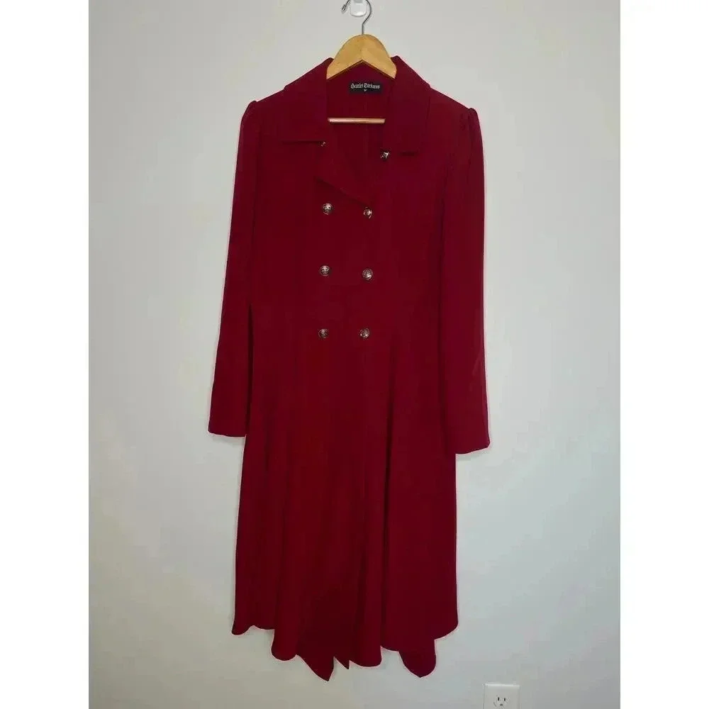 Scarlet Darkness Victorian Jacket Vintage Long Steampunk Gothic Coat size M - Picture 6 of 9